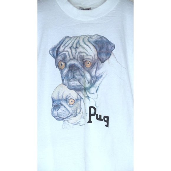White Pug dog graphic tee - XL - Picture 3 of 5